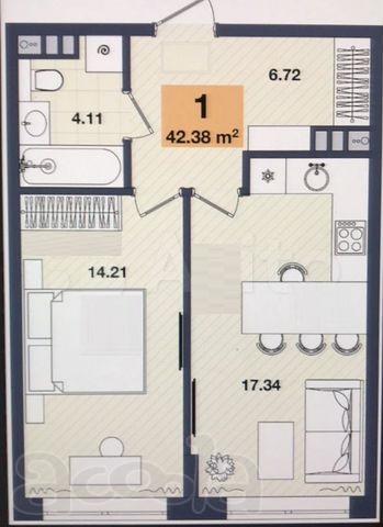 Продаётся 1к квартира в Тюмени, новостройка, ул. Московский тракт, д. 83к6. Цена 4 500 000 р.